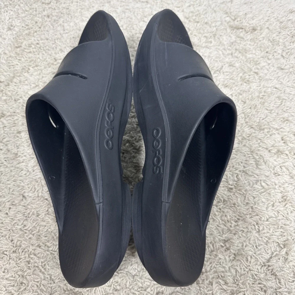 OOFOS OOAHH Slide Recovery Sandals Black Mens 13 Slip On Comfort Shoes Beach
